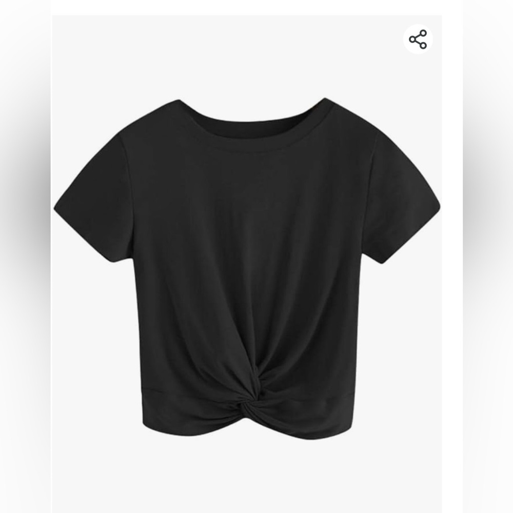 Cropped Baby Tee With Twisted Hem. Size Small. EUC. Black.
